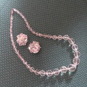 Vintage crystal necklace and earrings